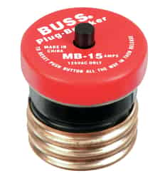 Bussmann 15 amps 125 volts Plastic Plug Fuse 1 pk