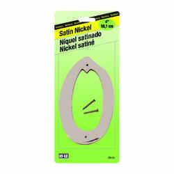 Hy-Ko 4 in. Nickel Gray 0 Nail-On Number