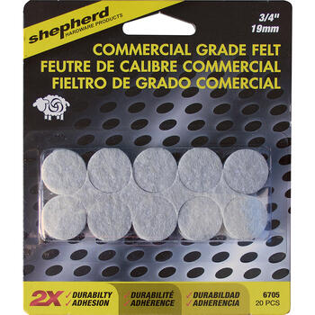 Shepherd Felt 3/4 in. Adhesive Heavy Duty Anti-Skid Pads Brown 3/4 in. W 20 pk