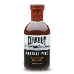 Cowboy Prairie Fire Hot and Spicy BBQ Sauce 18 oz.
