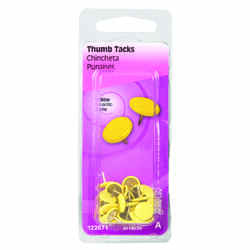 HILLMAN 0.375 in. L Yellow Steel Thumb Tacks 40 pk