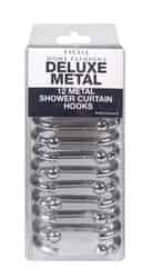 Excell Silver Silver Metal Deluxe Shower Curtain Rings 12 pk