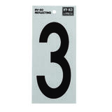 Hy-Ko 6 in. Vinyl Reflective 3 Black Self-Adhesive Number