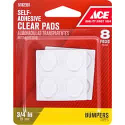 Ace Vinyl Self Adhesive Protective Pads Clear Round 3/4 in. W 8 pk
