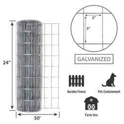 Garden Craft 24 in. H X 50 ft. L Steel Garden Fence Silver