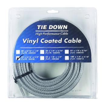 Tie Down Engineering Vinyl Coated Galvanized Steel 3/16 in. Dia. x 50 ft. L Aircraft Cable