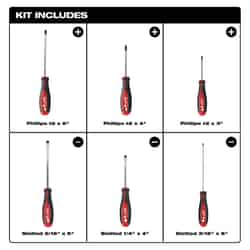 Milwaukee 6 pc Phillips/Slotted Screwdriver Repair Kit 10.0 in.