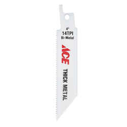 Ace 4 in. L Bi-Metal Reciprocating Saw Blade 14 TPI 1 pk