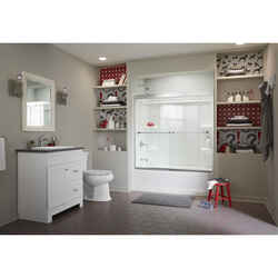 Sterling Ensemble 73 in. H x 30 in. W x 60 in. L White Three Piece Reversible Rectangular Bath