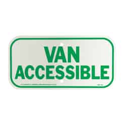 Hy-Ko English Van Accessible 6 in. H x 12 in. W Aluminum Sign
