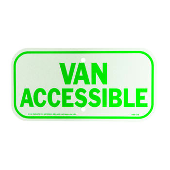 Hy-Ko English Van Accessible 6 in. H x 12 in. W Aluminum Sign