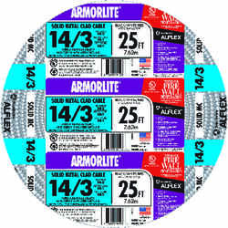 Southwire 25 ft. 14/3 Aluminum Armored MC Solid Cable