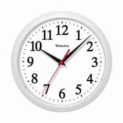 Westclox 10 in. L x 9 in. W Indoor Analog Classic Plastic White Wall Clock