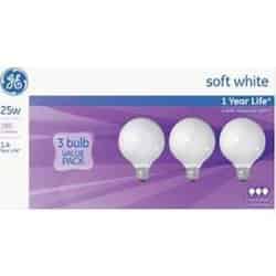 GE Lighting 25 watts G25 Incandescent Bulb 180 lumens Soft White 3 pk Globe