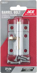 Ace Barrel Bolt 2-1/2 in. Galvanized For Lightweight Doors, Chests and Cabinets