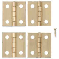 Ace 1 in. W x 1 in. L Polished Brass Brass Broad Hinge 4 pk