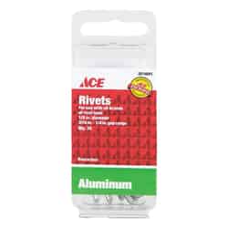 Ace 1/4 L 1/8 Silver 20 pk Aluminum Rivets