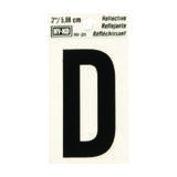 Hy-Ko 2 in. Vinyl Black Reflective Self-Adhesive Letter D