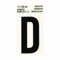 Hy-Ko 2 in. Vinyl Black Reflective Self-Adhesive Letter D