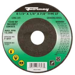 Forney 4-1/2 in. Dia. x 1/4 in. thick x 7/8 in. Silicon Carbide Masonry Grinding Wheel 13300 r