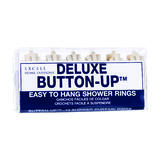 Excell Beige White Plastic Deluxe Button-Up Shower Curtain Rings 12 pk