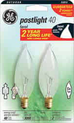 GE Lighting Postlight 40 watts CA10 Incandescent Light Bulb 360 lumens Soft White Bent Tip 2 p