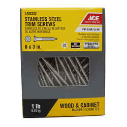 Ace No. 8 x 3 in. L Star Trim Head Stainless Steel Trim Screw 1 lb. 70 pk