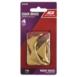 Ace 1 in. H x 2.75 in. W x 1 in. D Brass Inside Chair Brace
