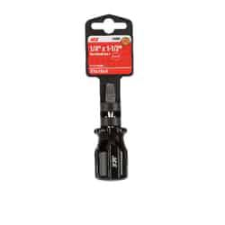 Ace 1-1/2 in. Screwdriver Steel Slotted 1 Black 1/4