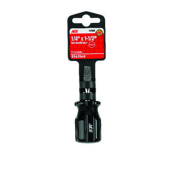 Ace 1-1/2 in. Screwdriver Steel Slotted 1 Black 1/4