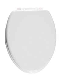 Mayfair Slow Close Elongated White Molded Wood Toilet Seat