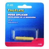 Tru-Flate Brass Hose Splicer 1/4 in. ID 1 X 1/4 in. 2 ID 1 pc