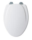 Mayfair Slow Close Elongated White Molded Wood Toilet Seat