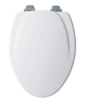 Mayfair Slow Close Elongated White Molded Wood Toilet Seat