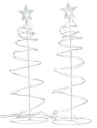 Celebrations LED Spiral Pathway Tree White Steel