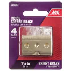 Ace 1-1/2 in. H x 2.75 in. W x 1-1/2 in. D Brass Corner Brace Inside L