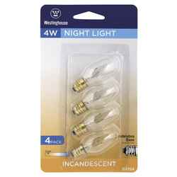 Westinghouse 4 watts C7 Incandescent Bulb 20 lumens White Speciality 4 pk
