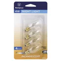 Westinghouse 4 watts C7 Incandescent Bulb 20 lumens White Speciality 4 pk