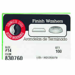 HILLMAN Stainless Steel 14 in. Countersunk Finish Washer 100 pk