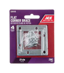 Ace 2-1/2 in. H x 3.75 in. W x 2-1/2 in. D Zinc Flat Corner Brace