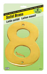 Hy-Ko 5 in. Brass 8 Number Nail-On Brass Plated