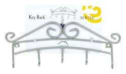 Spectrum 9-1/4 in. L Silver Steel Small Scroll Key Rack 1 pk