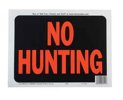 Hy-Ko Hy-Glo English Black Informational Sign 8.5 in. H x 12 in. W