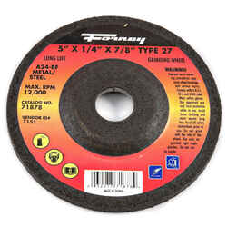 Forney 5 in. Dia. x 1/4 in. thick x 7/8 in. Metal Grinding Wheel 12000 rpm 1 pc. Aluminum Oxide