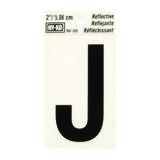 Hy-Ko 2 in. Vinyl Black J Letter Self-Adhesive Reflective