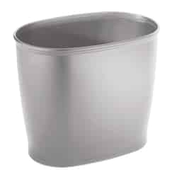 InterDesign Kent Silver Oval 8 in. W Trash Can
