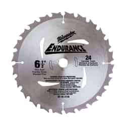 Milwaukee Endurance Carbide Circular Saw Blade 6-1/2 24 teeth 1 pc. 5/8 0.06 in. thick