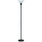 Living Accents Matte Black Torchiere Floor Lamp 70 in.