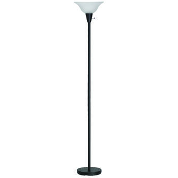 Living Accents Matte Black Torchiere Floor Lamp 70 in.