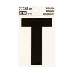 Hy-Ko 3 in. Reflective Vinyl T Letter Self-Adhesive Black